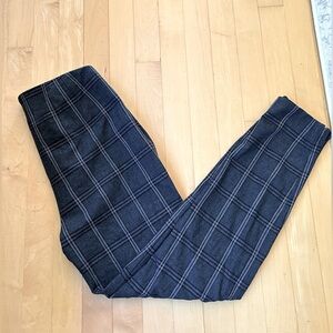 White House Black Market Dark Gray Plaid Ankle Skinny Pants - Sz 6 - GUC